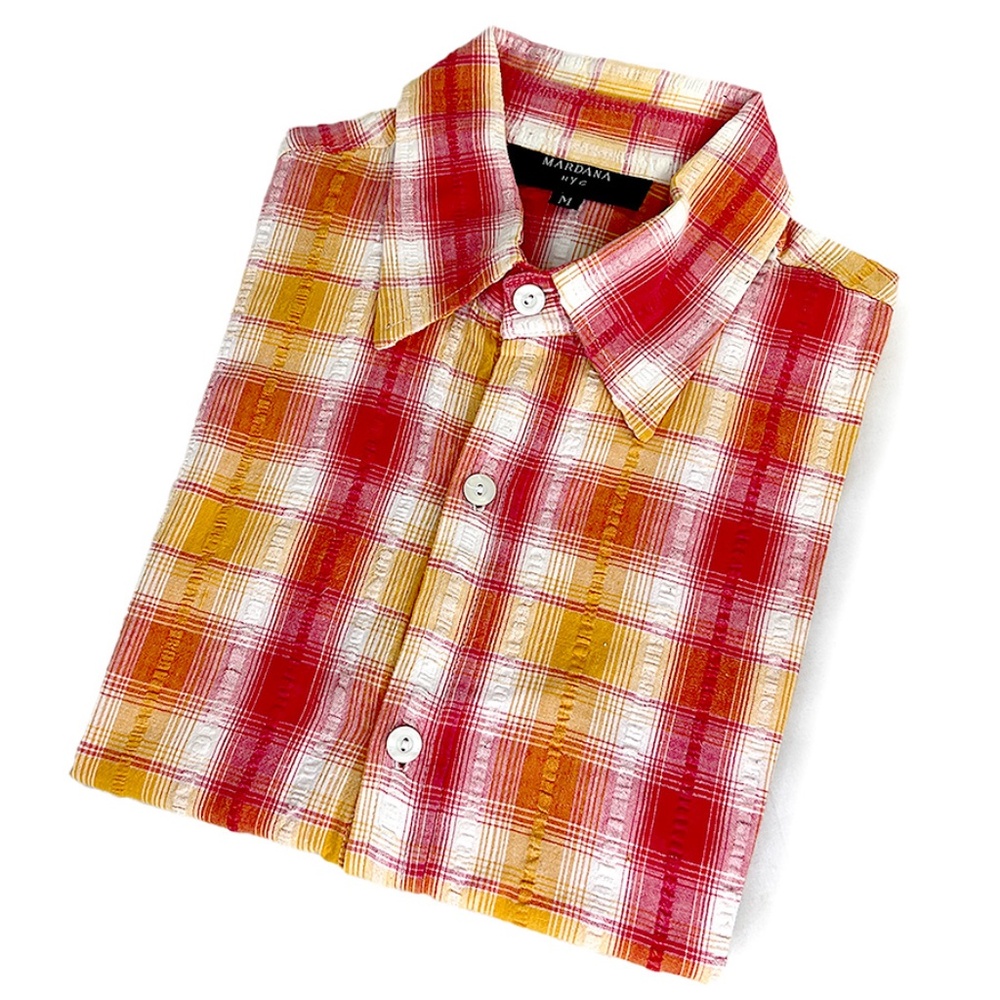 Mardana NYC Sleeveless Red Plaid Shirt